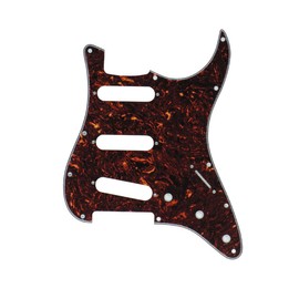 SHENGSUI Dark Tortoise SSS 11 Hole Strat Electric Guitar Pickguard with ST Back Plate Tremolo Cover for Fender US/Mexico Made Standard Stratocaster
