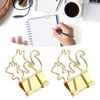 100 Pcs Binder Clips Gold Animal Shape Strong Clamping Force