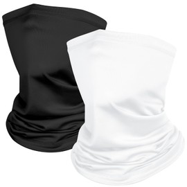 Kiiwah Pack of 2 Multifunctional Scarf Tube Scarf Windproof Bandanas Elastic Sun Protection Loop Scarf Neck Warmer Men's Neckerchief for Winter Thermal Outdoor Cycling Ski Motorcycle Running,