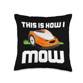 Remote Control Robot Mower Cool Automatic Robotic Lawn Mower Throw Pillow