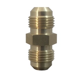 Male Union Connector 3/8" x 3/8" [42F06] 100% Brass Flared Tube Fitting, Union, 3/8" Male SAE 45 Degree (1)