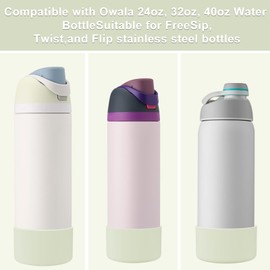 Affute Affute Silicone Boot for Owala Water Bottle 24 oz, Anti-Slip Protective Sleeve for FreeSip/Twist/Flip Water Bottles, BPA Free, Bottom Bumper Cover Protects Water Bottles from Scratches(Iced Breeze)
