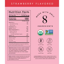 Truvani Vegan Pea Protein Powder | Strawberry | 20g Organic Plant Based Protein | 10 Servings | Keto | Gluten & Dairy Free | Low Carb | No Added Sugar