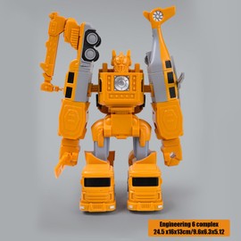 LEIDU Mangetic Transform Engineering Car Assembled Toys, Transforming Robot Car Toy, Kids' Play Construction Vehicles, Outdoor Toddlers Activities Toys Magnetic Blocks for Kids Age 3-8(Yellow-26pcs)