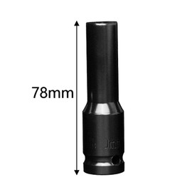 Yuiturt 8mm Deep Impact Socket, 6-Point M8, 1/2 Inch Square Drive, 78mm/3.1 Inch Length, Heat-Treated Chrome Vanadium Steel for Car Repair, Mechanical Maintenance, and Home Use