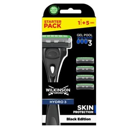 WILKINSON SWORD - Hydro 3 Skin Protection for Men | Black Special Edition | Handle + 5 Blade Refills