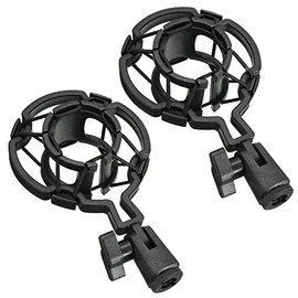 ThtRht 2 Pack Microphone Shock Mount Clip Universal Mic Shock Mounts Holder Anti-Vibration Spider Bracket for Handheld Microphone Dynamic Mic Stand Stereo Diaphragm Condenser Microphone Boom Arm