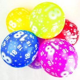 Happium - Balloons Birthday Mixed Colourful Party Decoration Pack of 10 (Age 18)