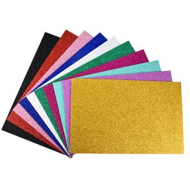 MECCANIXITY Colorful EVA Glitter Foam Sheets 7.8 x 11.8 Inch 2mm Thickness for Crafts DIY, 1 Set