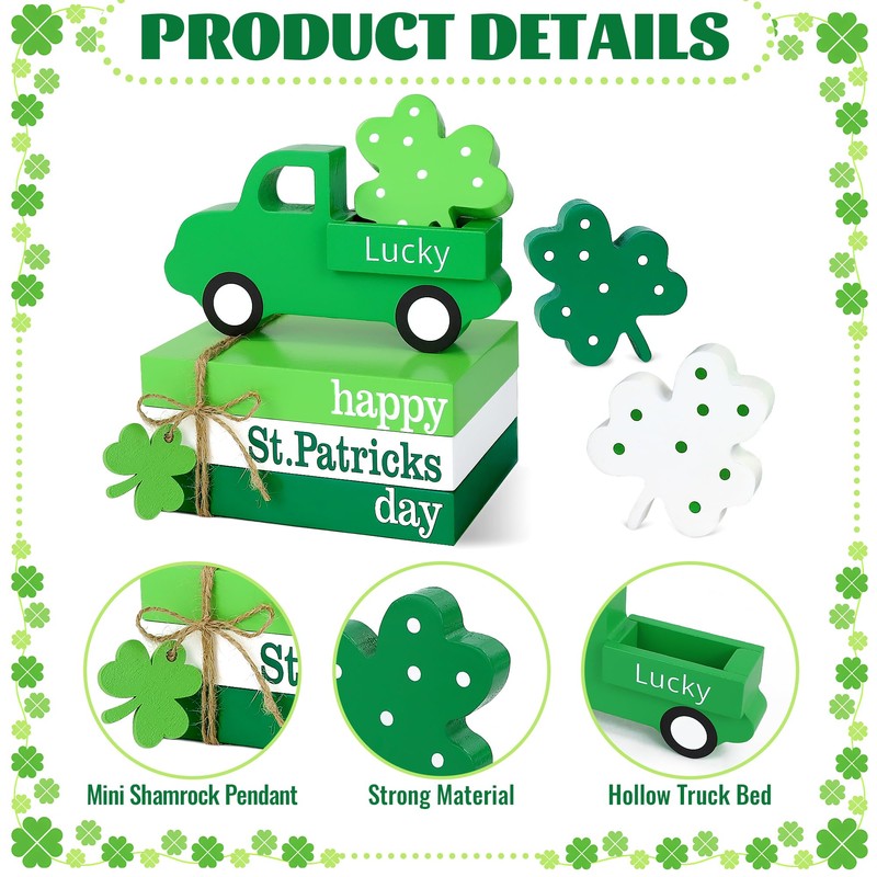 8 Pcs St Patricks Day Decorations, St. Patrick's Day Tiered