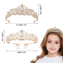 Crystal Crown Rhinestone Crown, Crystal Crown for Women, Queen Crown Decoration, Girls Crystal Tiara Crown, Crown Suitable for Parties, Crown Festivals, Prom Hair Accessories, Princess Parties, Alloy