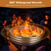 Raynesys 60 Inch Round Galvanized Fire Pit Ring, Silver Round