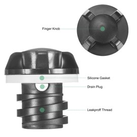 M METERXITY 2-Set Cooler Drain Plug Combo Replacement, Large & Small(Each 2) with Leak-Proof Design for Drain Plugs and Most Coolers Accessories[Black]