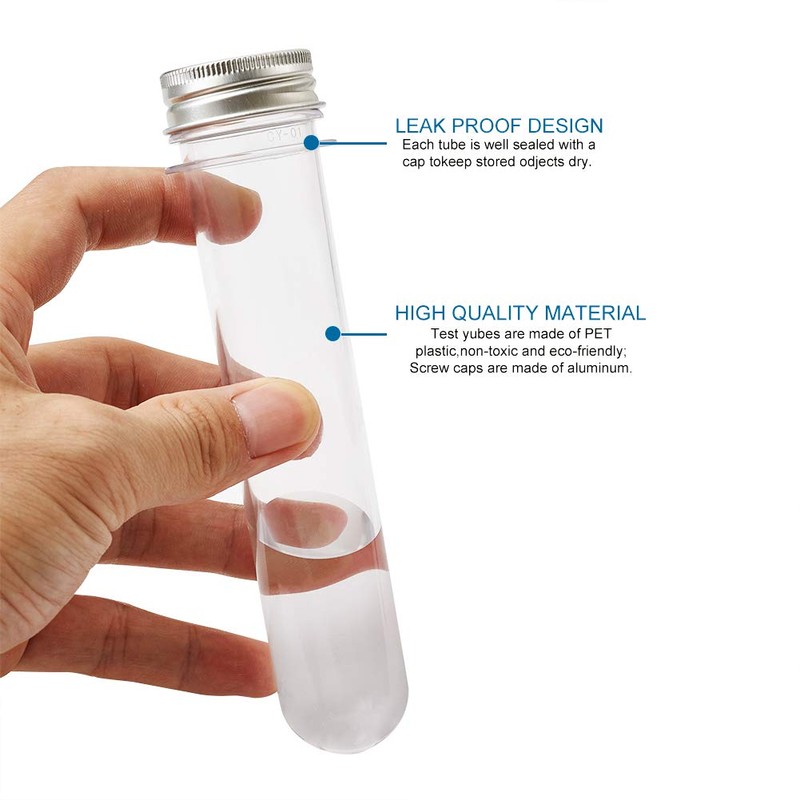 Magibeads 12Pcs Clear Tube Plastic Bead Containers with Lids 5.9
