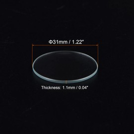 HARFINGTON 6pcs Watch Glass Crystal Lens, 31mm Dia. 1.1mm Edge Thickness Double Dome Round Clear Watch Glass Replacement Parts for Watchmaker Watch Glass Lens Replace