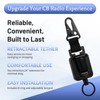 2-Pack Retractable CB Mic Holder, High-Elastic Keychain with Metal Clip