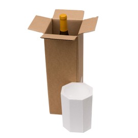 U-Haul Wine 1 Bottle Wine Shipping, Moving & Packing Kit - Includes a 5-1/16” x 5-1/16” x 14-15/16” Box & Styrofoam Inserts