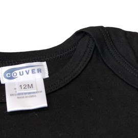 COUVER Infant Baby Boys Long Sleeve Bodysuit Cotton Onesie Costume Outfit with Mask, Black With Darth Vader Patch and Mask, 24 Months