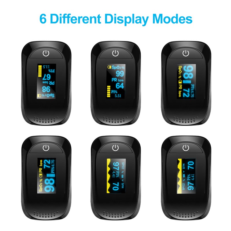 Fingertip Pulse Oximeter Oximetry Blood Oxygen Saturation Monitor with batteries
