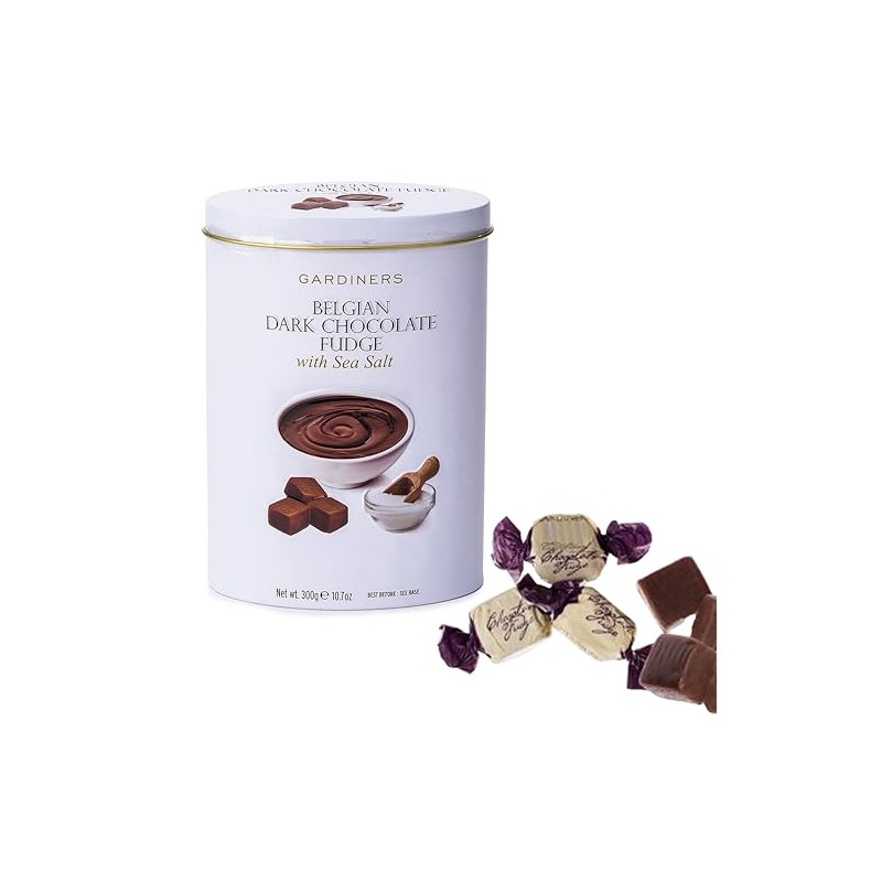 Gardiners of Scotland Handmade Fudge 300g Tin, Belgian Dark Chocolate