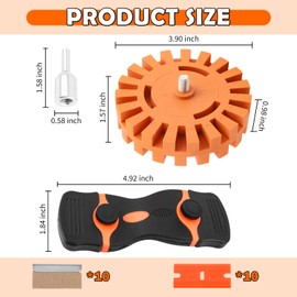 YGDMD Eraser Wheel for Drill Sticker Remover Kit with Scraper,Upgraded Decal Remover Wheel with Gear Grooves Designed to Clear Decorative Stickers/Decals,Universal Sticker Removers Tool
