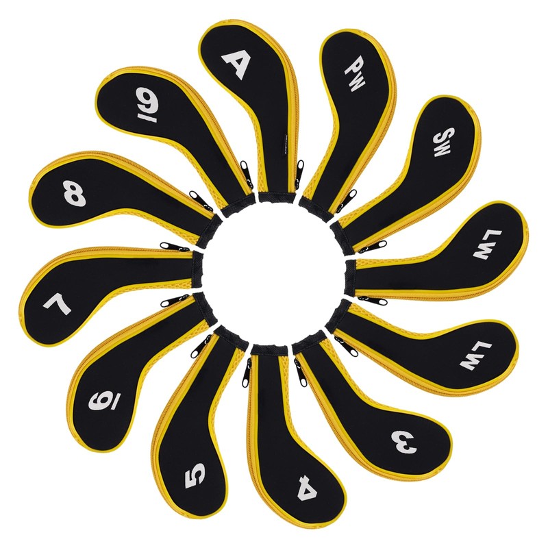 Andux 12pcs/Set Golf Iron Club Head Covers Number Print Long