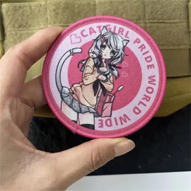 Anime Girl Patches, Printed Military Morale Tactical Patch Hook and Loop Decorative Patches for Clothing, Uniforms, Vests, Backbags
