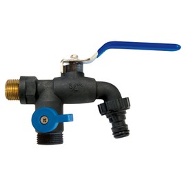 S&M 180040 Antifreeze Garden Faucet with Two Outlets and Automatic Outlet Black and Blue