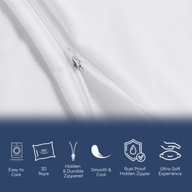 Belem Bulk Pillow Cases(72 Pack) -King Size Zippered Pillow Protectors(21x37) -Polycotton White Pillow Cases Bulk -300 TC- Bedding Essentials -Ideal for Hotels, Hospitals, Vacation Rentals