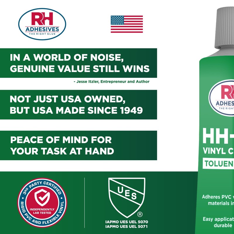 HH-66 Toluene Free Vinyl Cement 1 oz - Vinyl Adhesive,