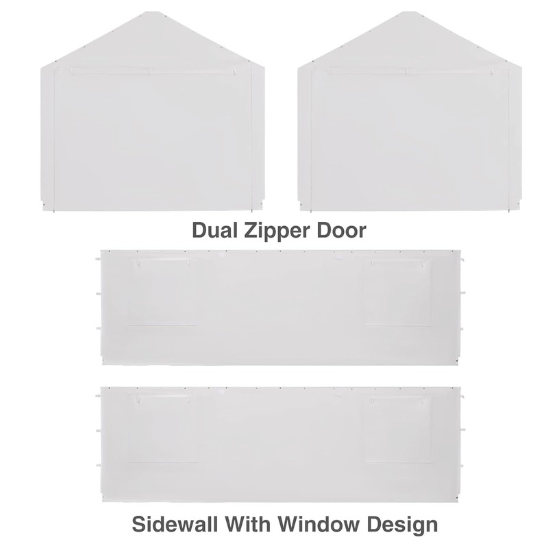 FORALEBEN Carport Replacement Side Wall Tarp Top for 10' x