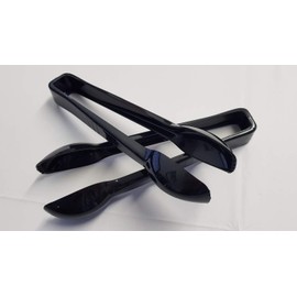 10 x GSL Black Plastic Serving Tongs - Buffet Party BBQ Wedding 16cm - 6.5"