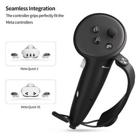 annapro G1 Controller Grips for Meta Quest 3S/Quest 3, Adjustable Knuckle Straps and Battery Opening Protector, Extended Grips Cover Suitable for Large Hands, Compatible with Quest 3S/3 Accessories