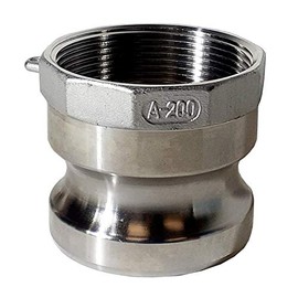 Cam & Groove A200 Fitting, 2 Inch Male Camlock Adapter X Female NPT Thread, 304 Stainless Steel Quick Disconnect, 250 PSI, 250°F Max Temperature, Fluid & Chemical Transfer