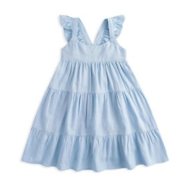 Curipeer Toddler Girl Cotton Linen Dress with Smocking Casual Beach Dress for Spring Summer 3T