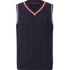 Charles Colby Men's Earl Constantine Knitted Casual Top Sleeveless, darkblue