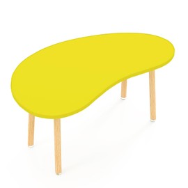 Funecy Mango Coffee Table Low Table with 4 Solid Wood Sturdy Legs, Floor Table Desk for Sitting on The Floor, Storage and Living Room Furniture (Yellow)