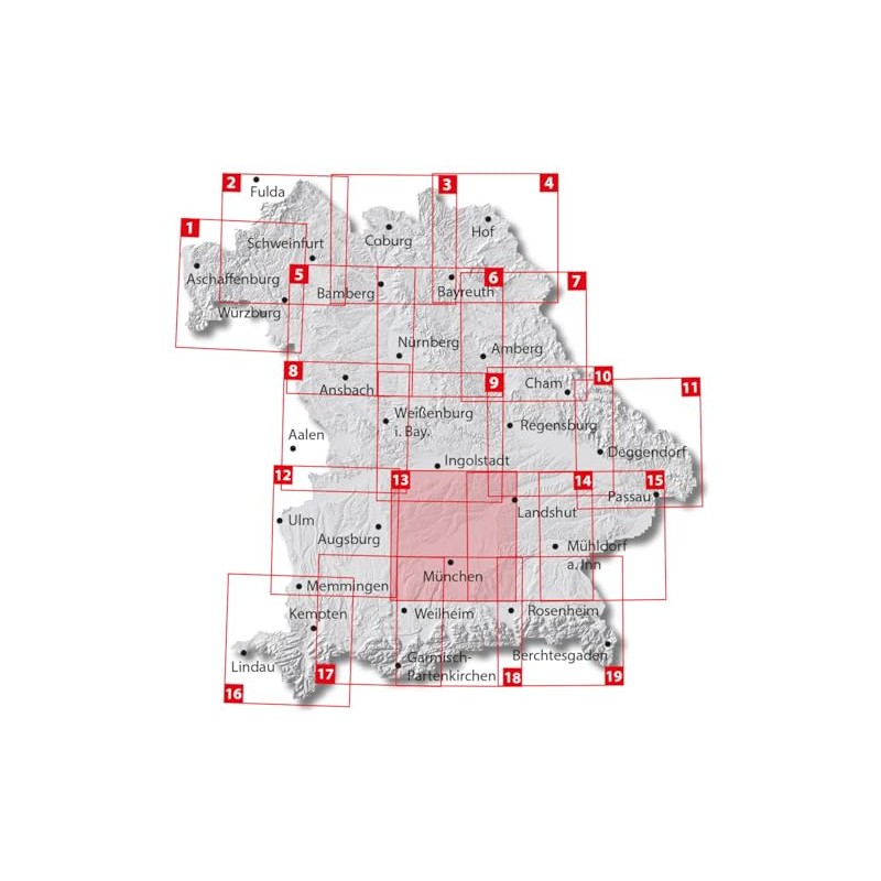 ATK100-13 München Nord (Amtliche Topographische Karte 1:100000): Hallertau, Ebersberg, Freising,