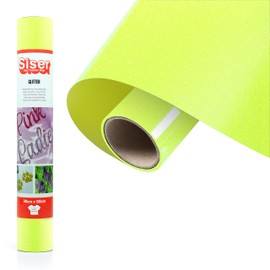 Siser® Glitter Neon Yellow, 30cm x 0,5mt, Vinile Termotrasferibile Termoadesivo Glitterato per la Personalizzazione dei Tessuti, Abbigliamento e Accessori, Hobby Creativi, Facile da Tagliare