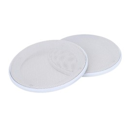 White Round Speaker Cover Ceiling Speaker White Cover Metal Cold Rolled Steel Abs 2Pcs 4Inch Speaker Loudspeaker Protective Cover Speaker Decoration(White White) (White+White)