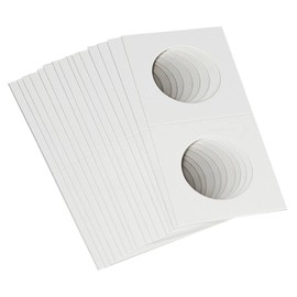 50 Pieces Cardboard Coin Flips 2x2 Holders Sleeves Storage for Pennies, Quarters, Stamp (5-25mm)