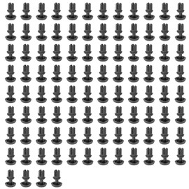 Aoktorkit 100Pcs Push Clip Rivet 5.1 x 8.5mm Black Plastic Rivets Panel Retainer Clips for Bumper Door Trim Panel