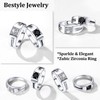 Sterling Silver Infinite Zirconia Promise Wedding Bands Engagement Ring, Great