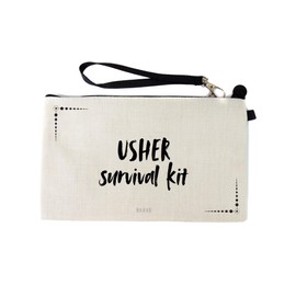Gifts or Presents for Ushers, Usher Survival Kit, Novelty Bag for Cosmetic Makup Bags, Pencil Case, Travel Organiser Zipper Pouch - cb1825