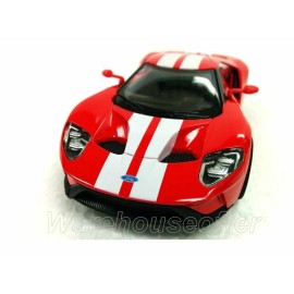 KINSMART 1:38 DISPLAY 2017 FORD GT WITH STRIPES Diecast Car Red Color KT5391DF