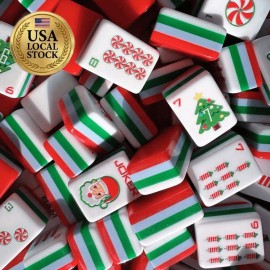 1.24*0.91*0.63 Inch Beach Supplies New Travel 4 Layer Engraved Acrylic Luxury 160 Set Christmas America Mahjong TilesSize: 1.24*0.91*0.63 Inch, Color: Candy Pink