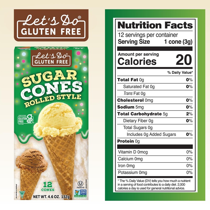 Let's Do Gluten Free Rolled Style Ice Cream Sugar Cones