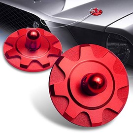 EPARTS Universal Red CNC Aluminum Alloy Auto Car Sporty Hood Pin Lock Decorate Appearance Hood Pin Kit
