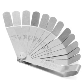 OEMTOOLS 25304 12-Blade Gauge Value Tap Feeler, Motorcycle Feeler Gauge Set, Spark Plug Feeler Gauge, Angled Feeler Gauge Set, Go and No Go Gauges, Valve Tappet Feeler Gauge