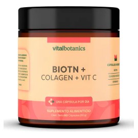 Biotina Pura + Colageno Hidrolizado Con 60 Capsulas